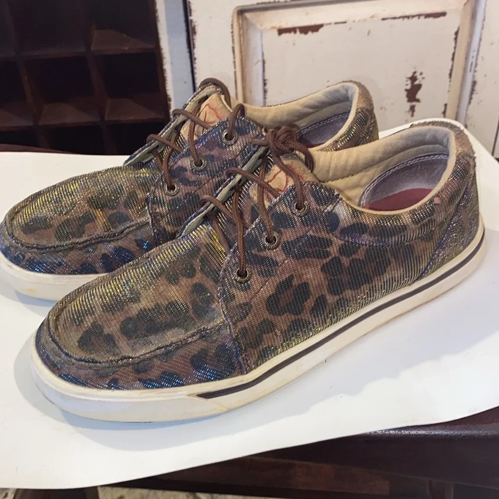 Twisted X Women's Hooey Loper, Shiny Leopard/Brown size 8